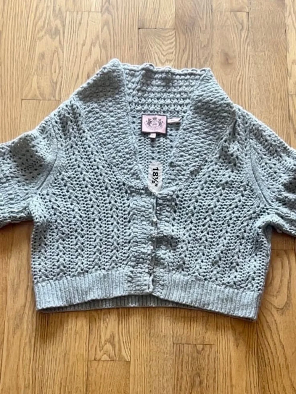 Juicy Couture Y2K Open Knit Angora Cashmere and Wool Blend Cardigan Sweater